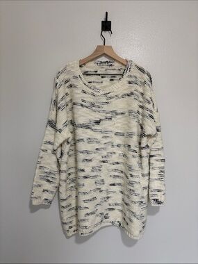 Anthology Chunky Marled Knit Pullover Sweater Boho Cream 20/22